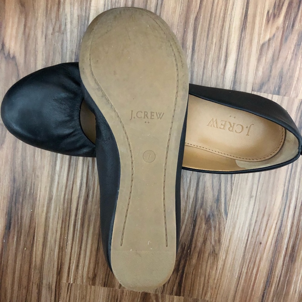 JCrew Anya Ballet Flat Black Leather 7 - Picture 4 of 8